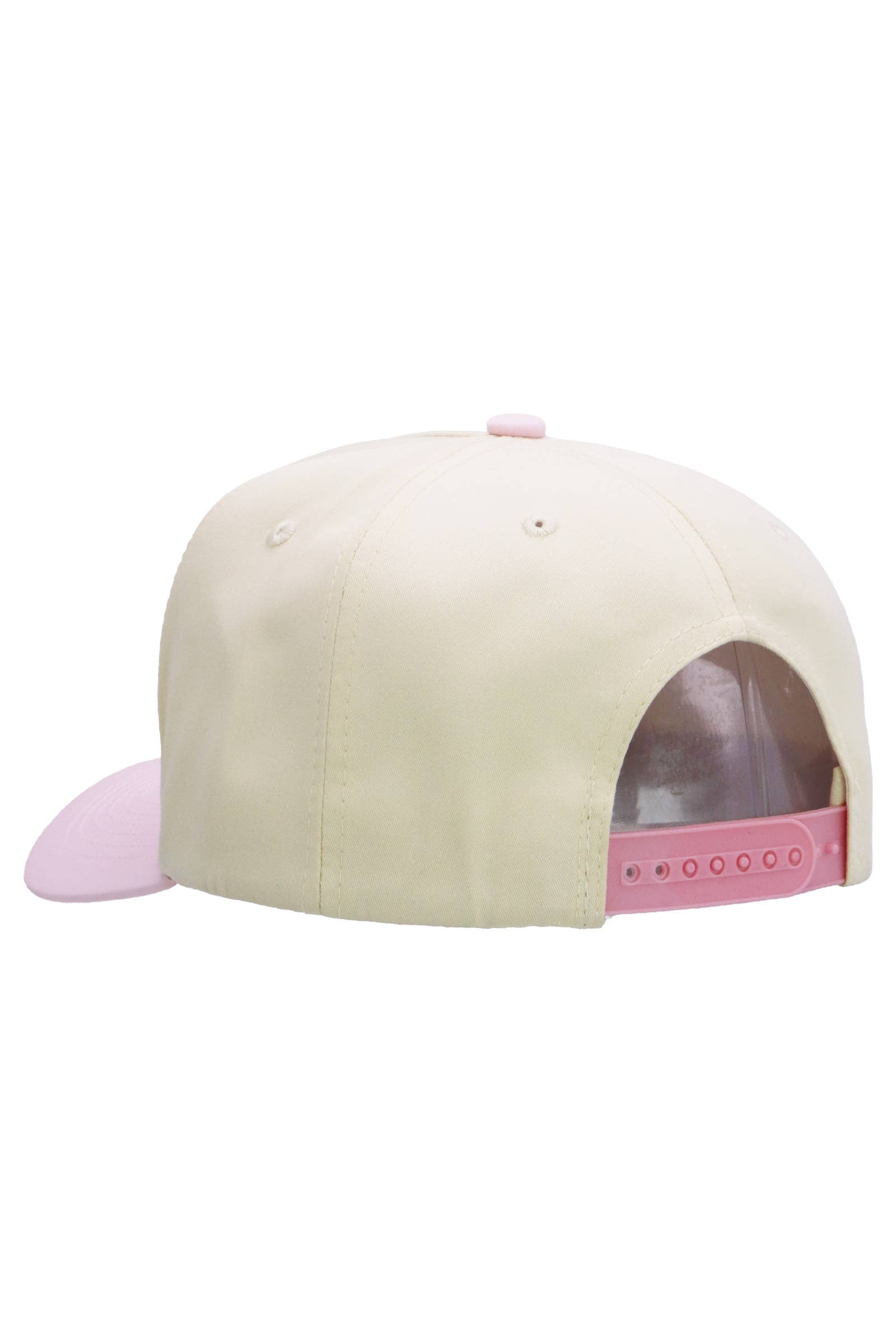 Two Tone Beige Upper Five Panel Baseball Cap: Beige/Black / One Size