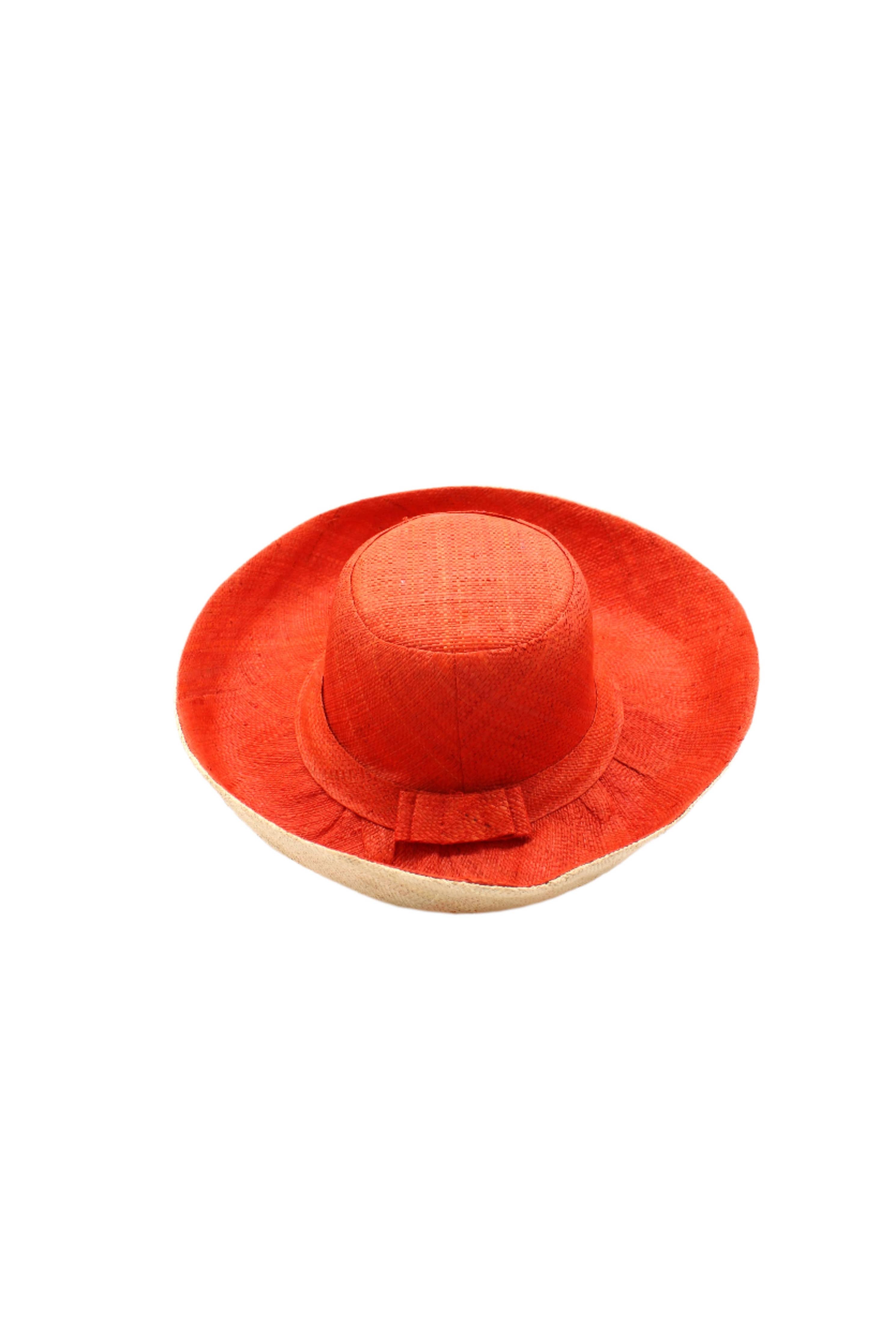 Monica 5" & 7" Wide Brim Two Tone Packable Straw Sun Hats: Denim Two Tone / 7" Brim