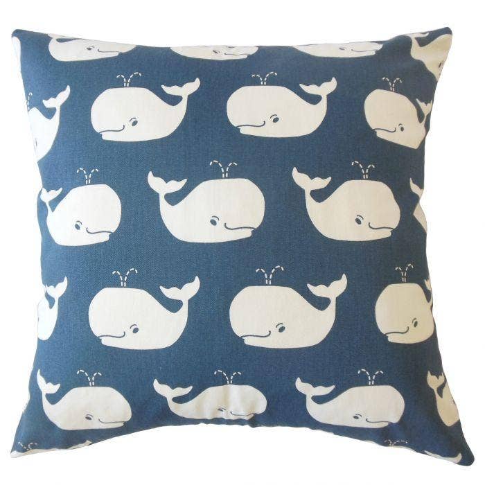 Laibah Throw Pillow: Navy White / 20" x 20"