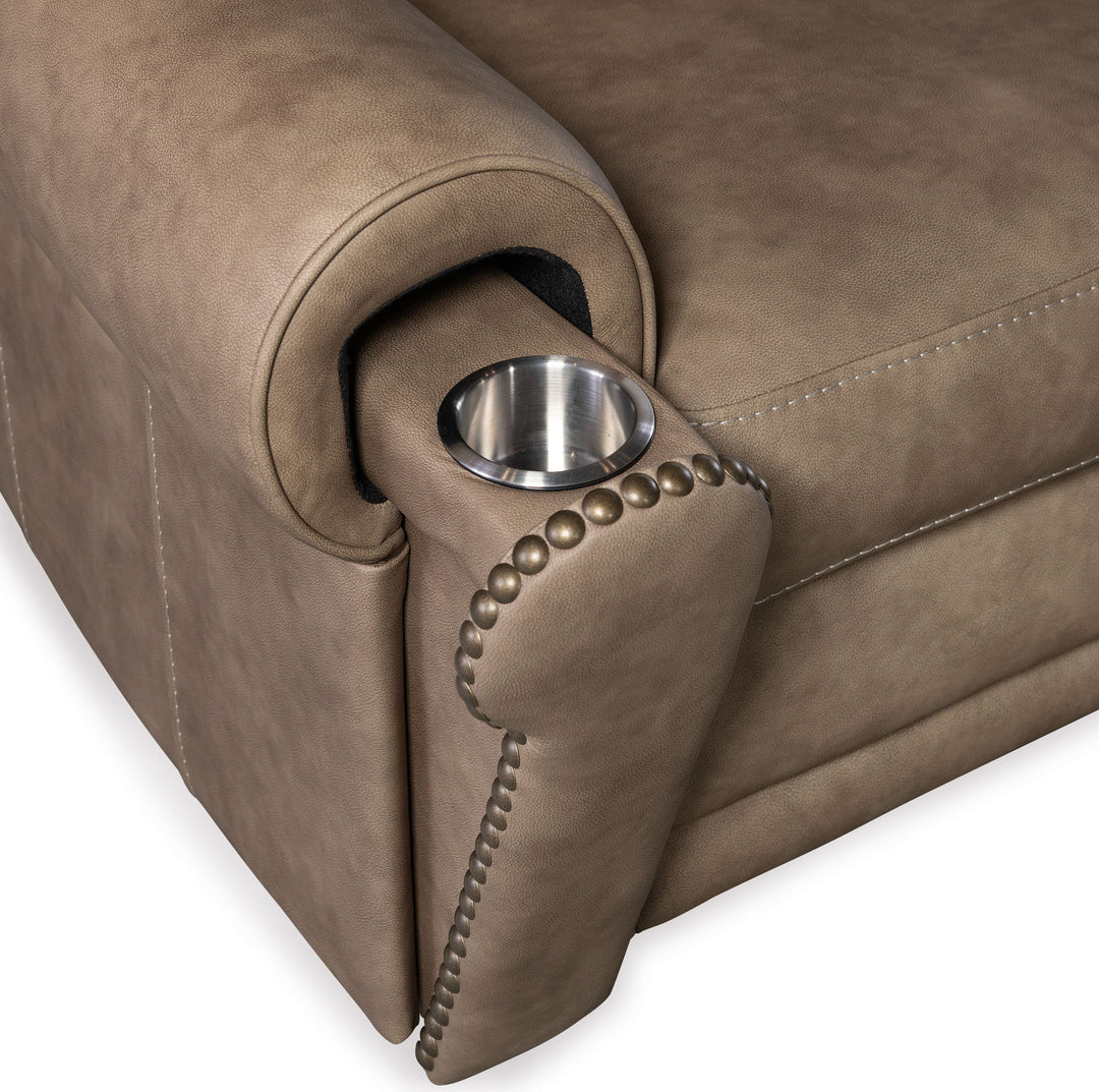 SS - Duncan Power Recliner With Power Headrest & Lumbar - Light Brown
