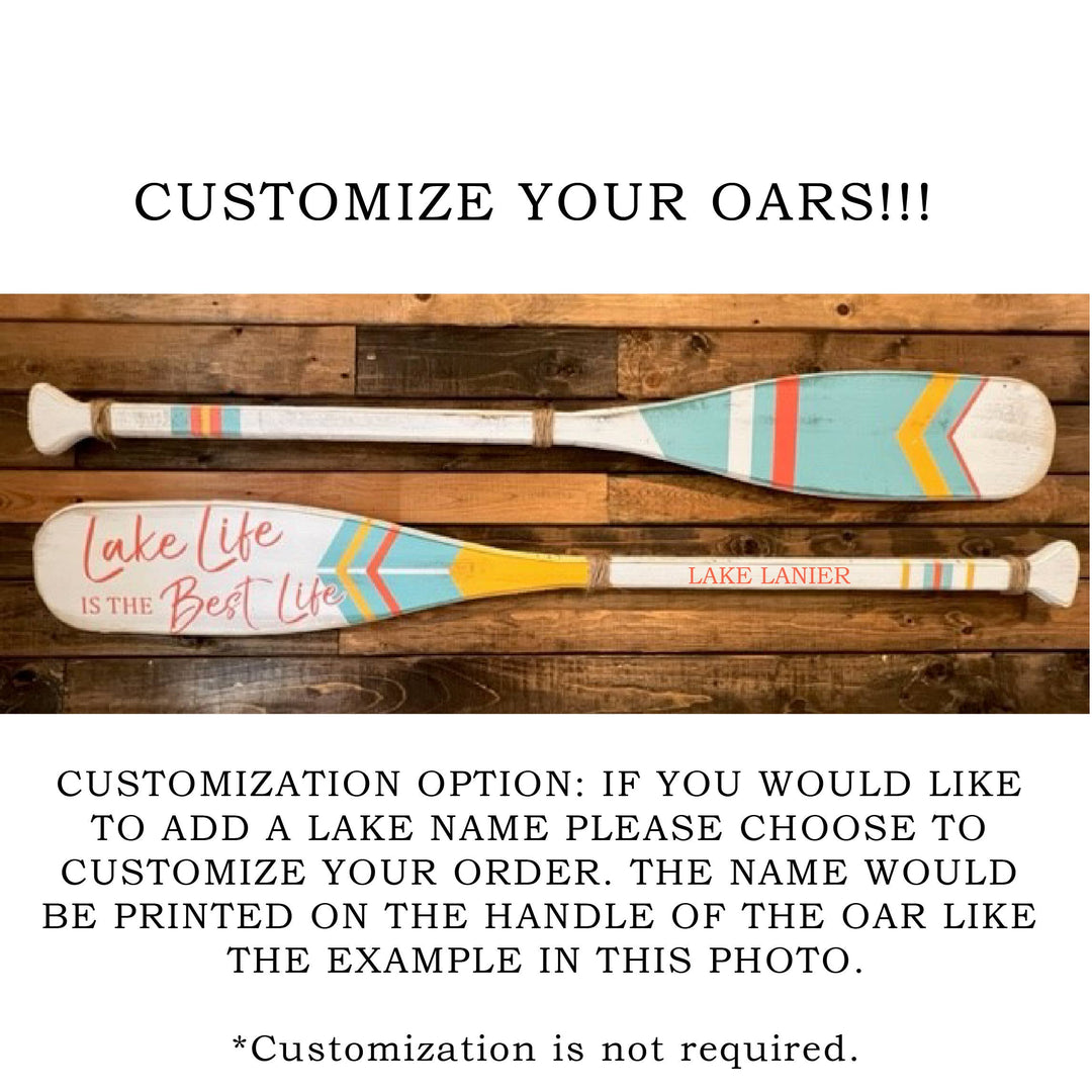 Boat Oars- Color Combination #5 2PC Set (Choose Own Text): GO JUMP IN THE LAKE