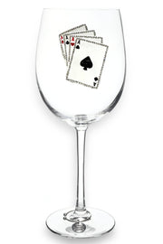 Playing Cards Stemmed Wine Glass
