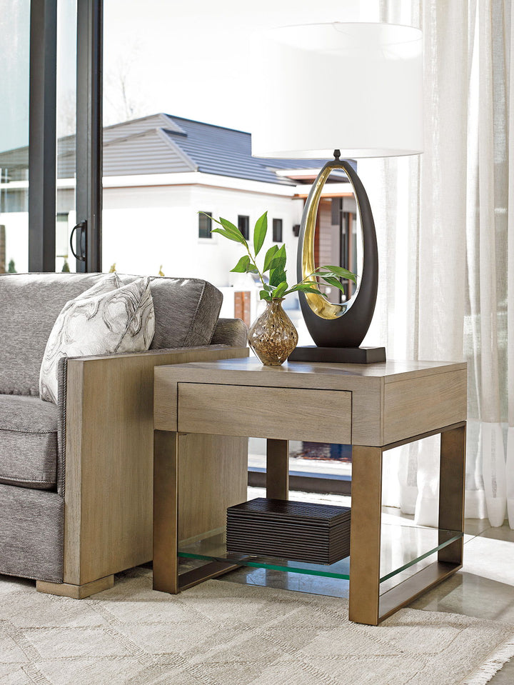 Shadow Play - Empire Square End Table - Light Brown
