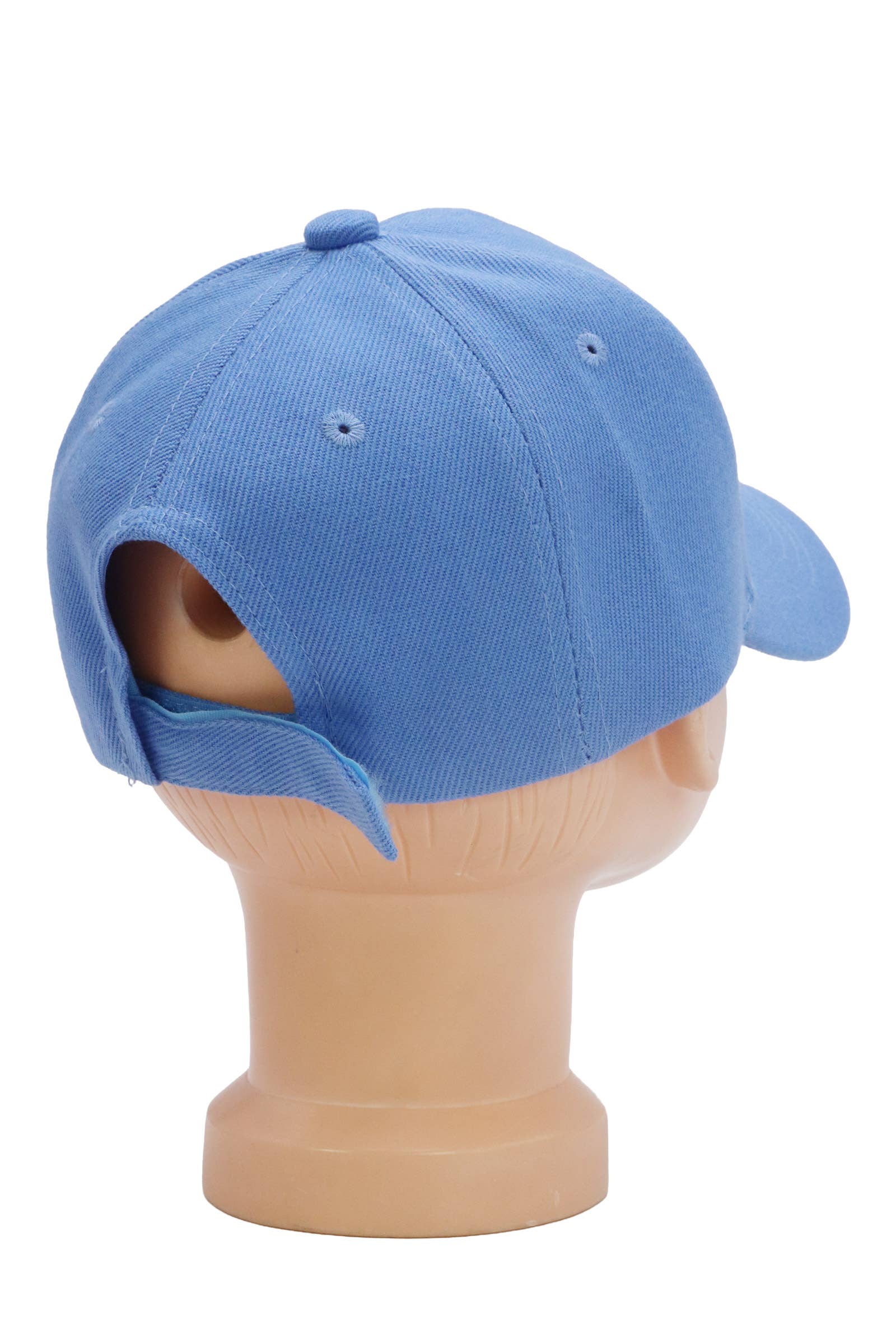 Kids Twill Acrylic Velcro Back Baseball Cap: White / One Size