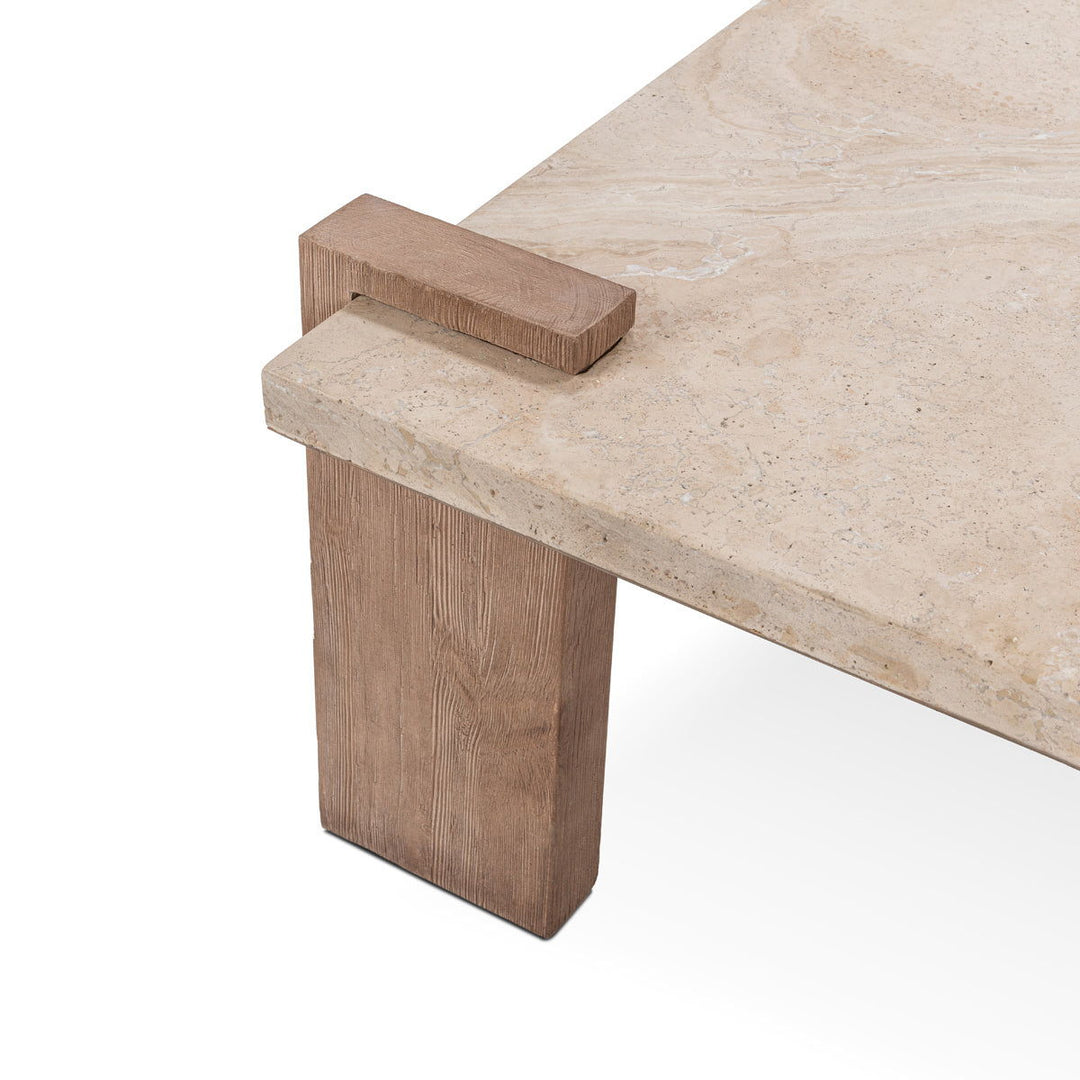 Ruare - 40" Square Coffee Table - Distressed Brown