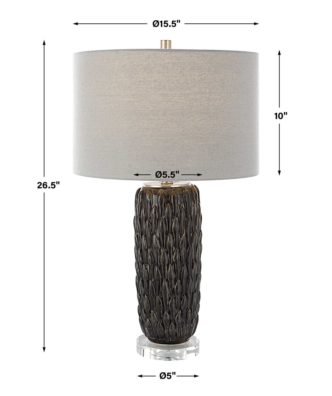 Nettle - Textured Table Lamp - Dark Gray