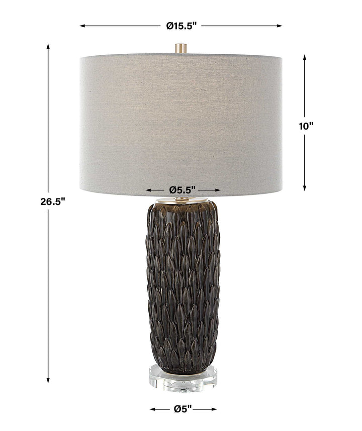 Nettle - Textured Table Lamp - Dark Gray