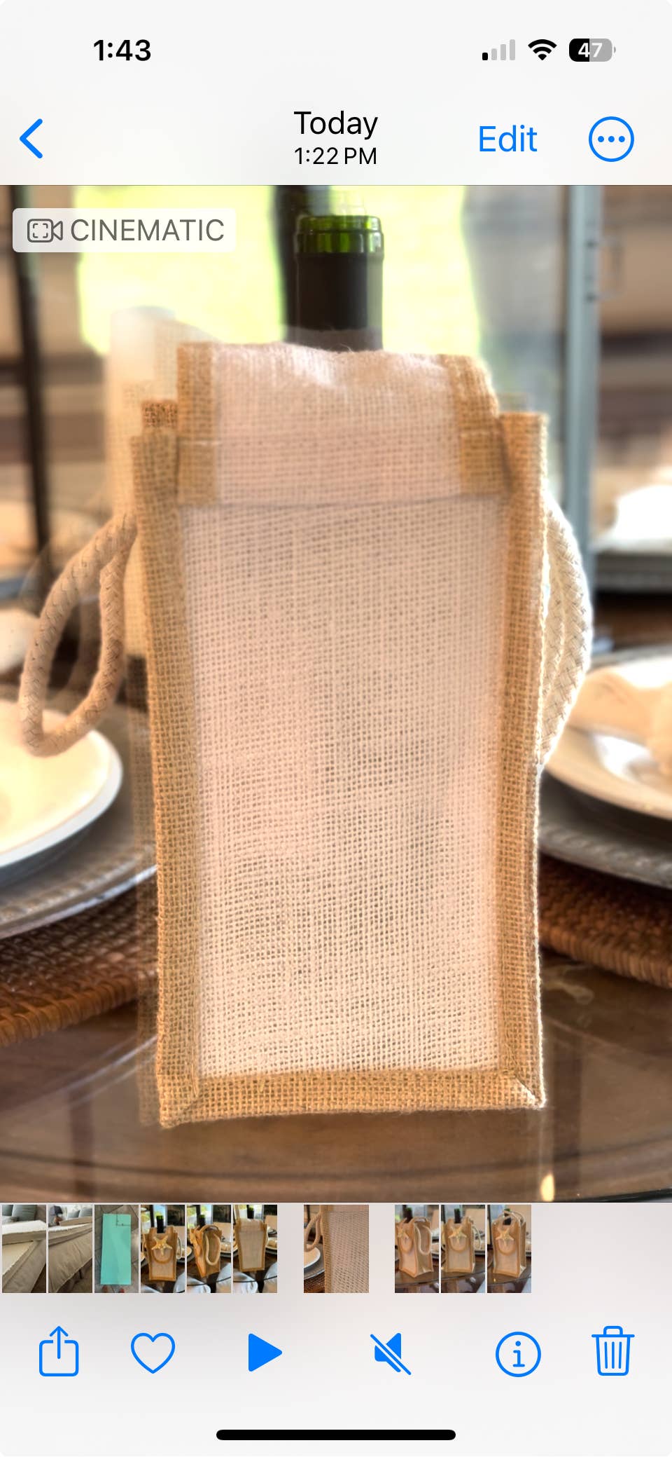 Wine Bottle Bag single/flap