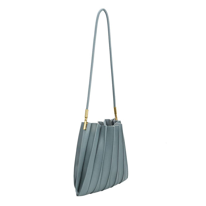 Carrie Slate Pleated Vegan Shoulder Bag Pre-Order 1/30