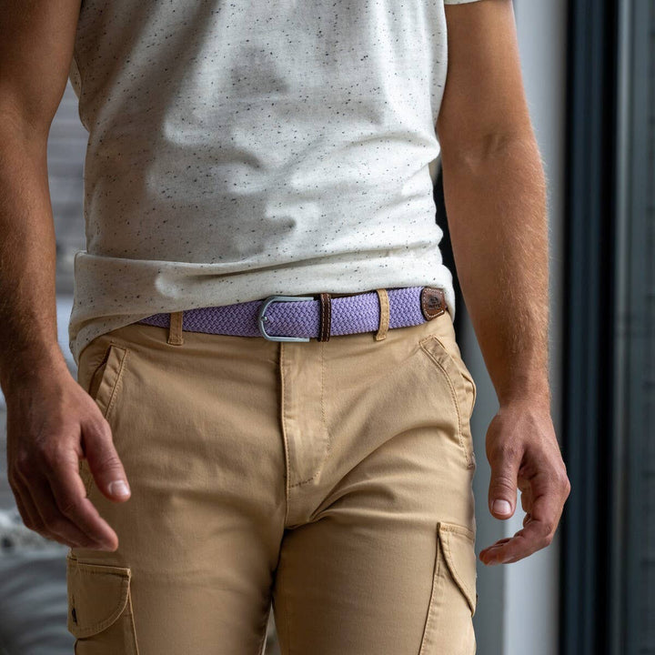 Lavender elastic braided belt: Size 2