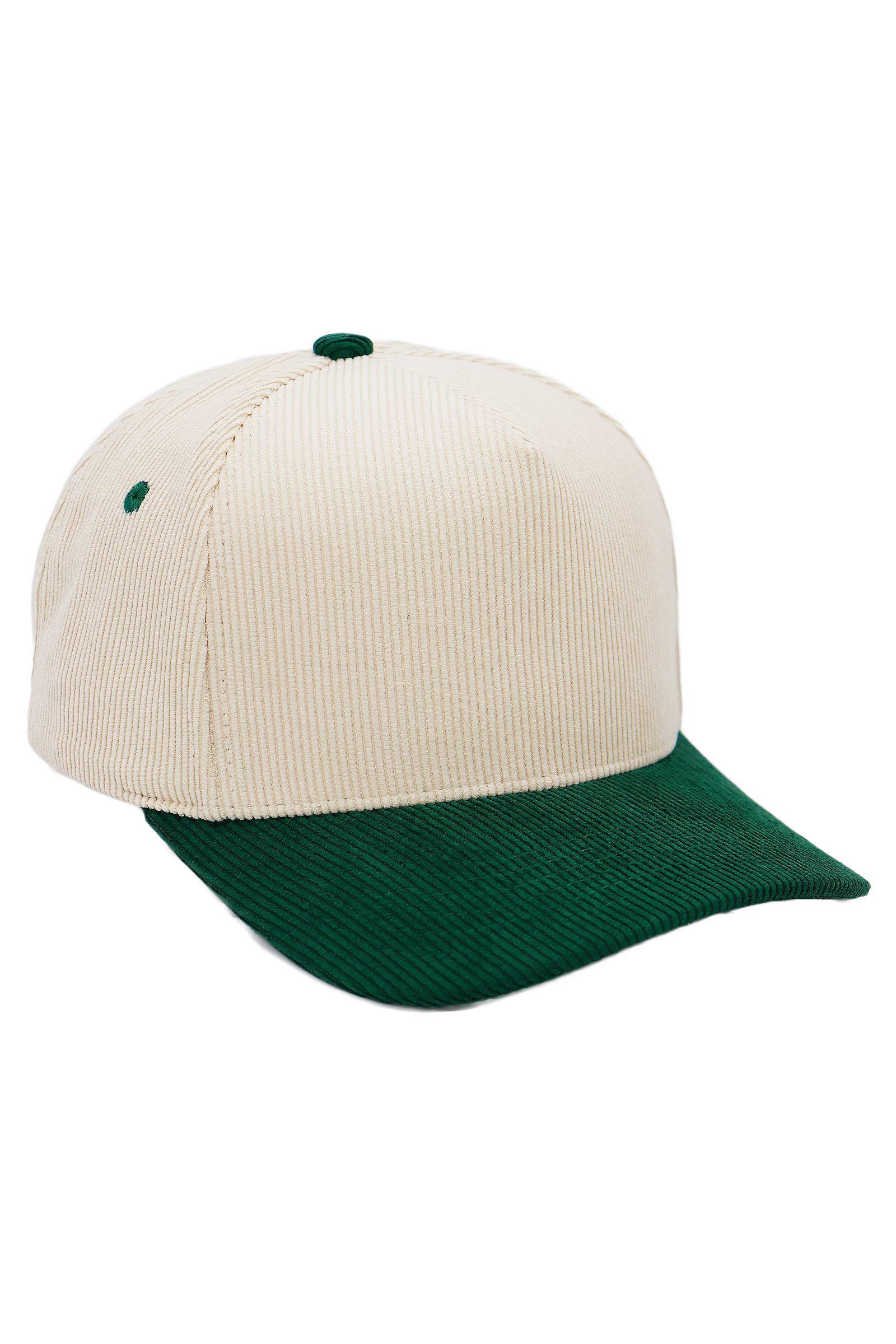 Premium Corduroy Beige Upper Baseball Cap: BEIGE/NAVY BLUE / ONE SIZE
