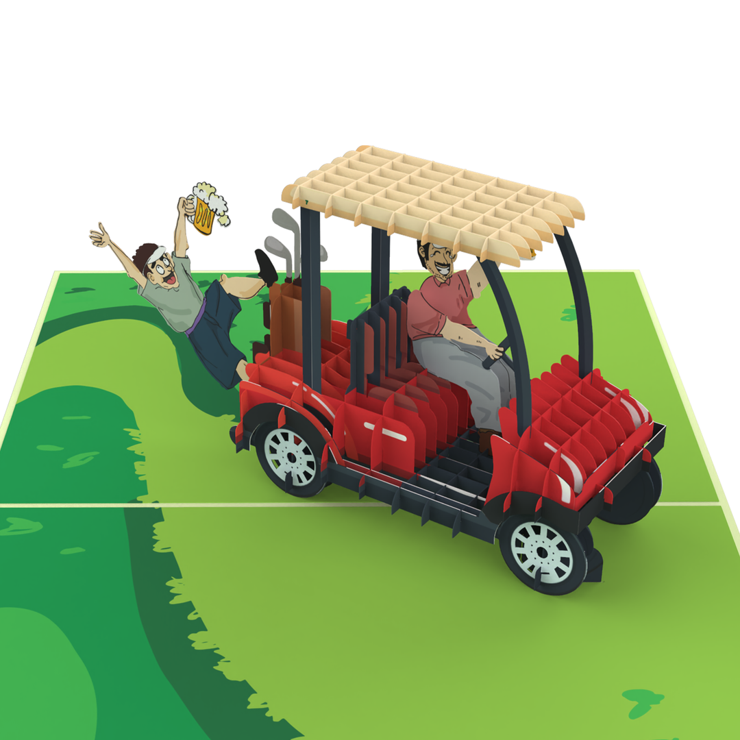 Drunk Golfers Inappropriate 3D Greeting Card