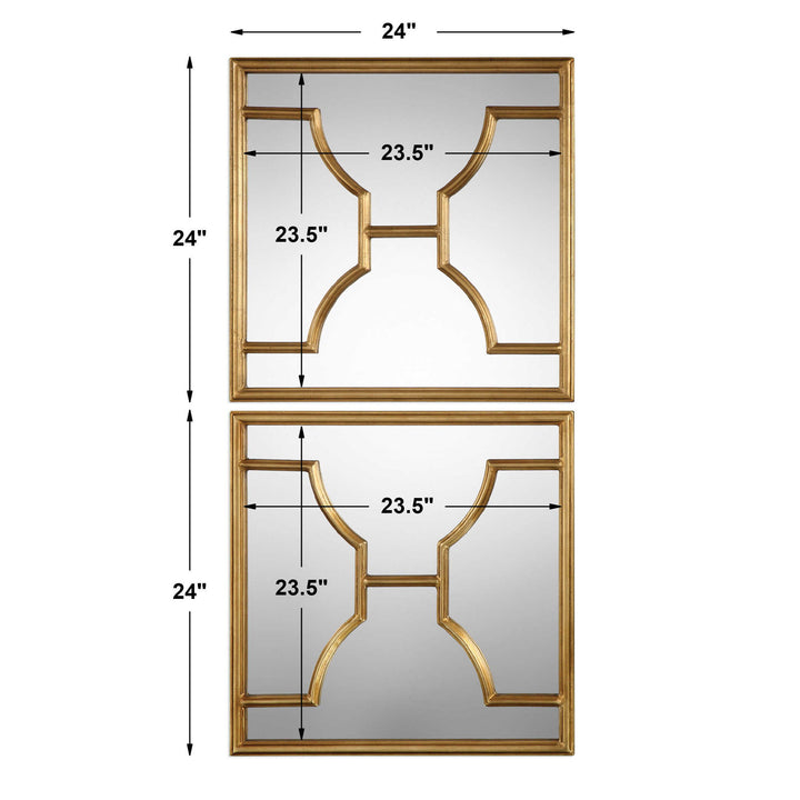 Misa - Square Mirrors (Set of 2) - Gold