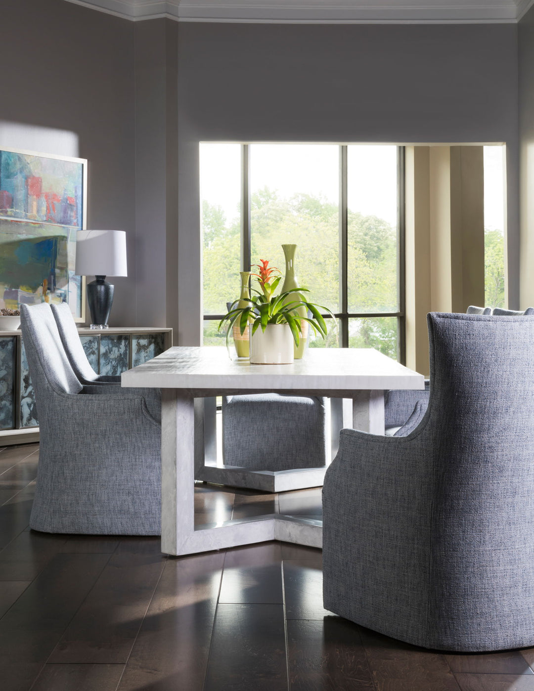 Signature Designs - Heller Rectangular Dining Table - Pearl Silver