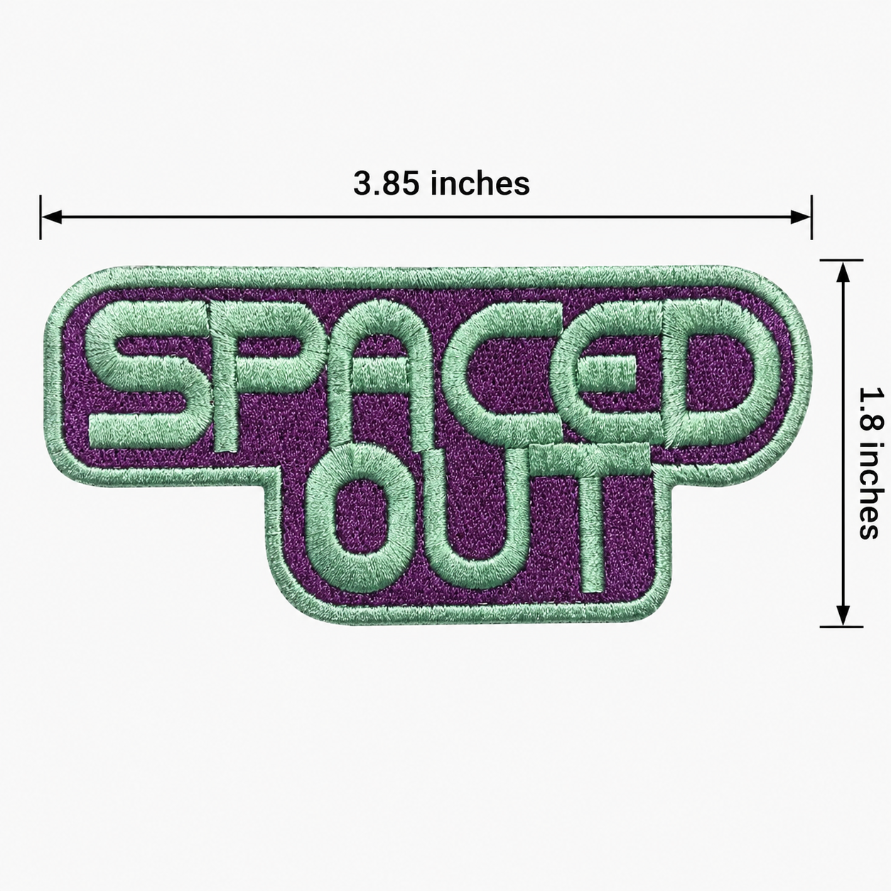 Space Spaced Out Verbage - Sew Original Patch – 1.8" x 3.85"