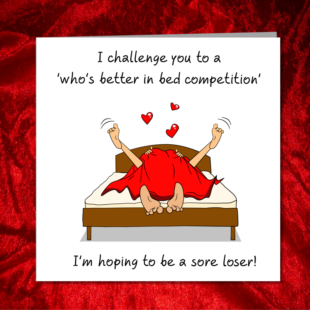 Sexy Rude Card for boyfriend, girlfriend, husband or wife - Birthday, Anniversary, Valentines Day - Funny naughty cheeky card. Humorous adult sex risque