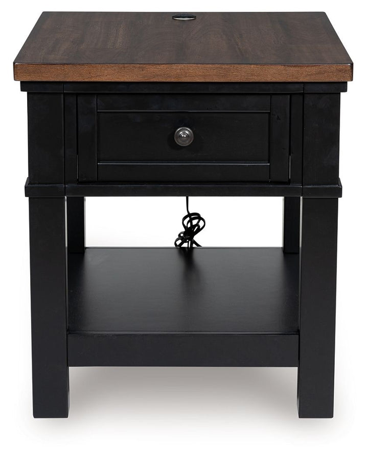 Wildenauer - Brown / Black - Rectangular End Table