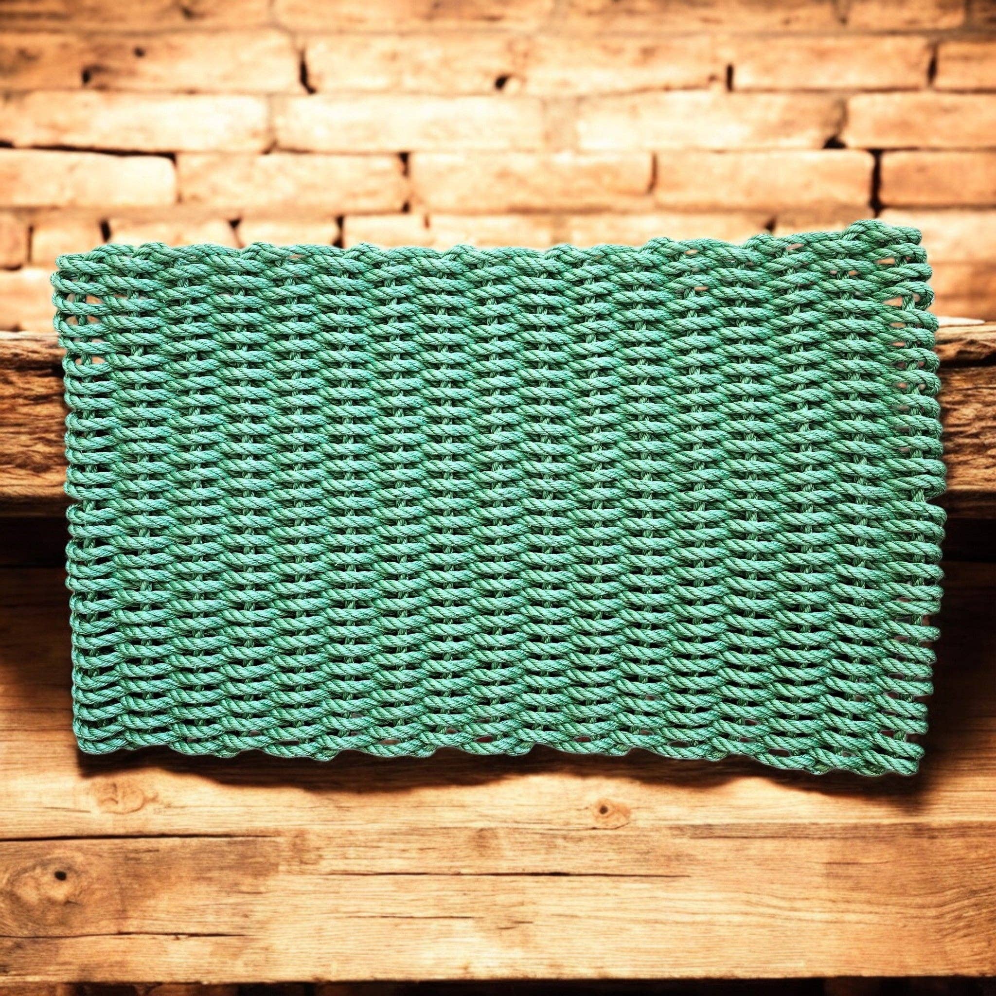 966 The "Original" Handcrafted Woven Maine Lobster Rope Door Mat, Solid Color Selections: Navy #805 / Small 18" x 30"