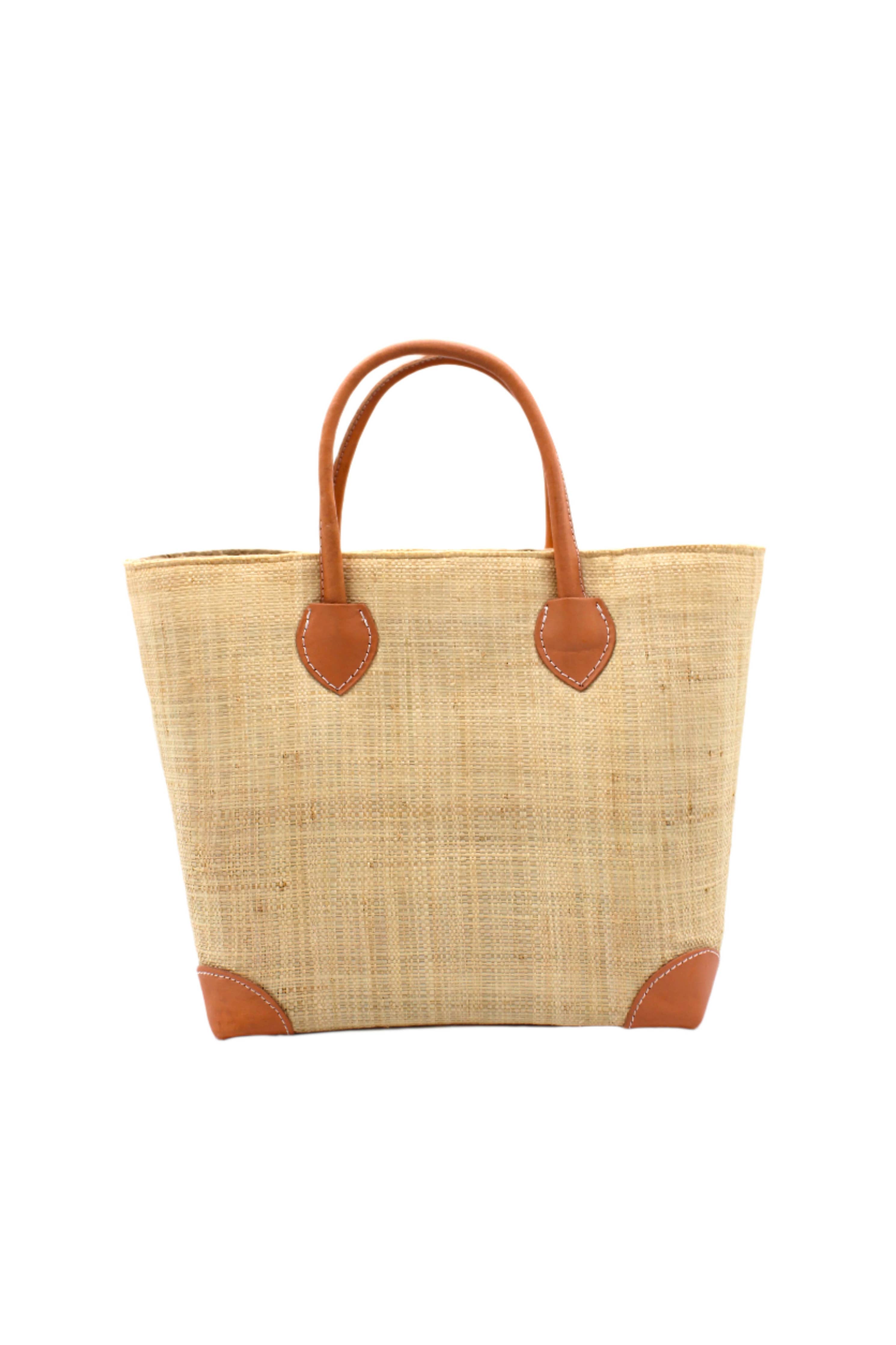 Augustine Straw Basket Bag - Three Sizes: Natural / Large