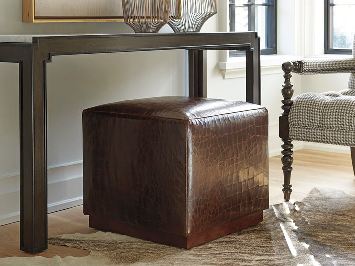 Barclay Butera Upholstery - Colby Leather Ottoman