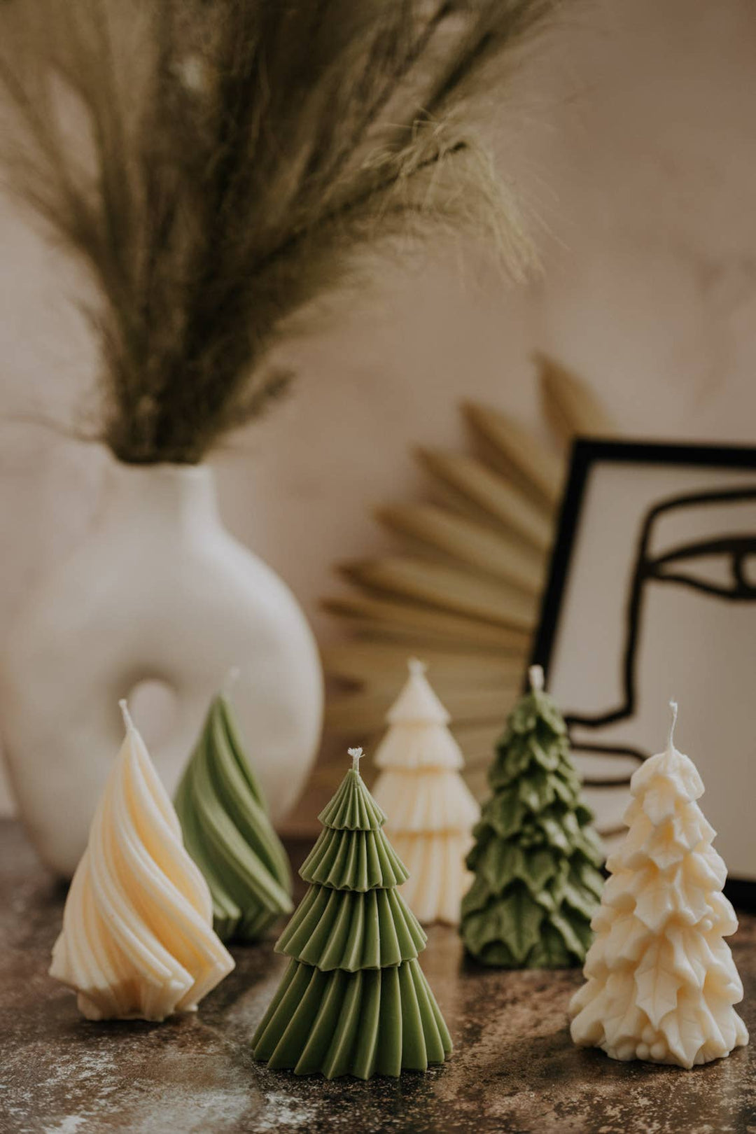 Christmas Tree Candles: Green / 1 / Swirl Christmas tree