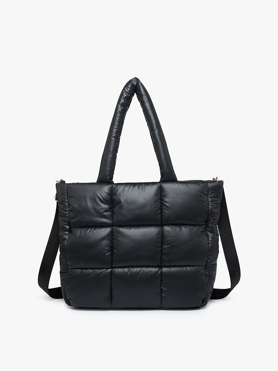M2355 Kiersten Puffer Hobo w/ Strap: Gunmetal