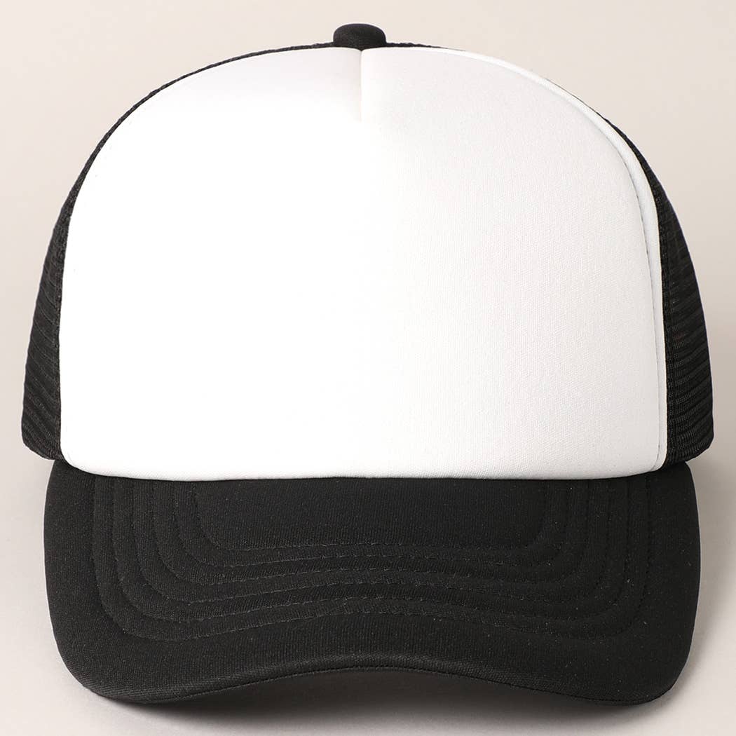 White Foam Front Colored Mesh Back Trucker Hat
