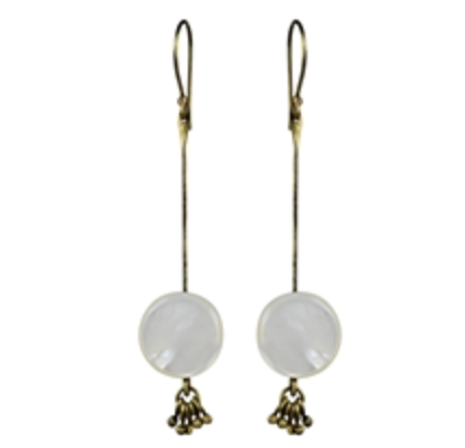 MOP & TASSEL  EARRING - CIRCLE