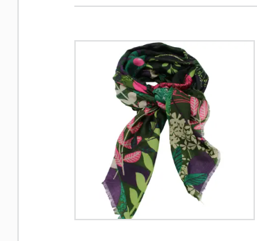 Scarves: Tropical Forest Scarf Wrap: Green & Purple