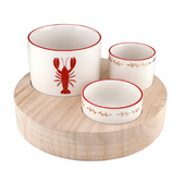 LOBSTER TRIO W/ WOOD BASE