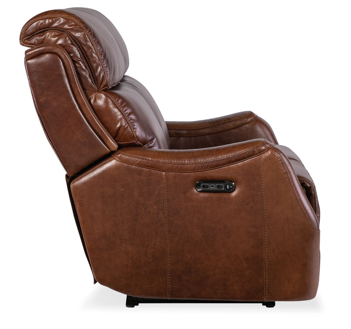 Harlan - Zero Gravity Power Loveseat With Power Headrest - Dark Brown