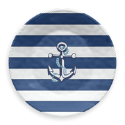 Nautical Anchor Dinnerware,100% Melamine,BPA free,Food Safe: Dinner Plate, 10.5"