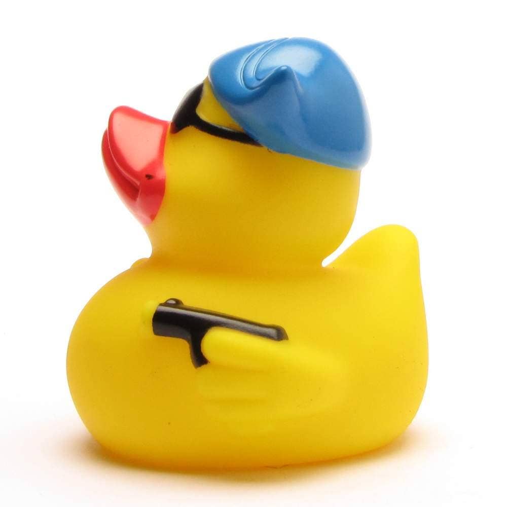 Pirate bath duck - blue hat - rubberized
