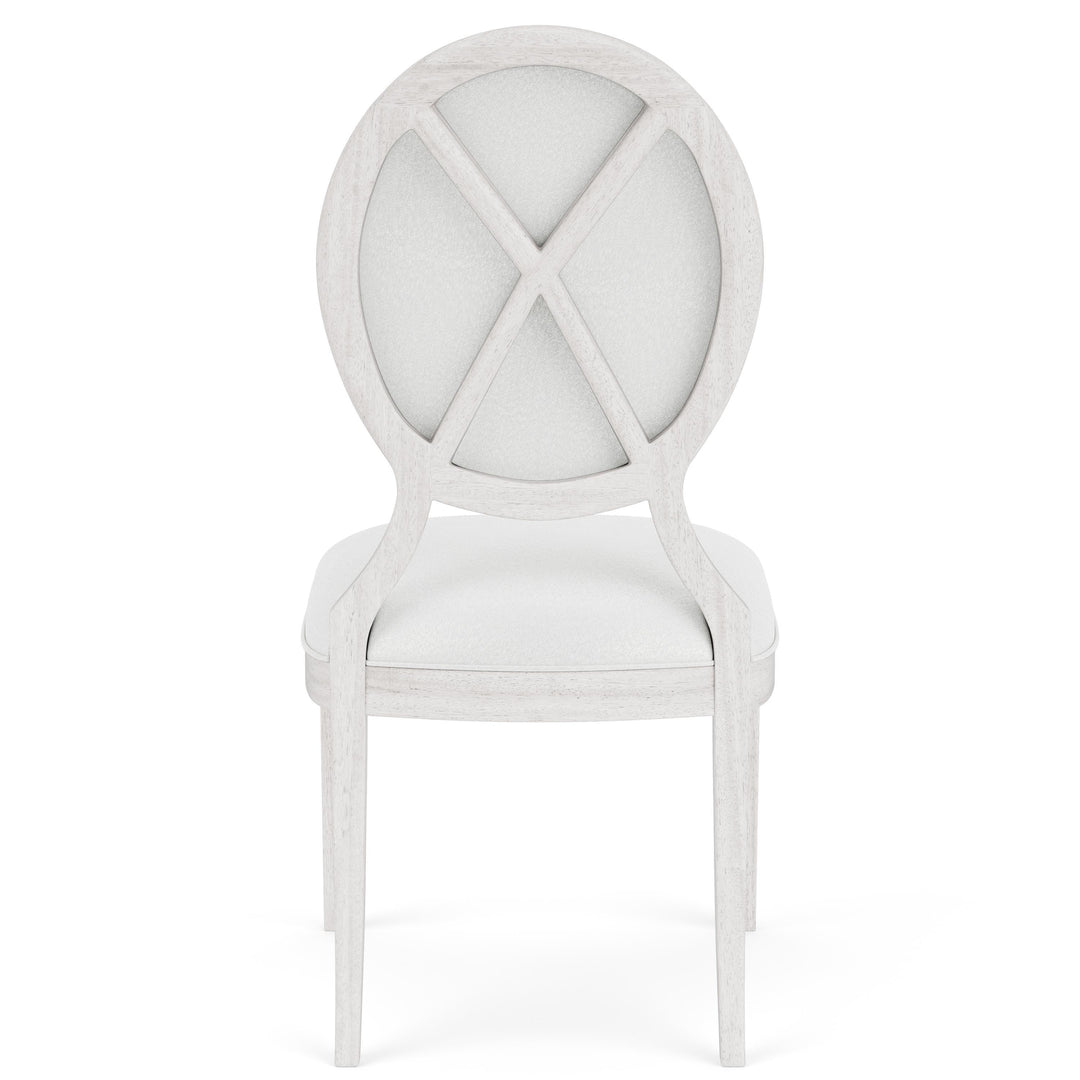 Hepburn - Oval Back Upholstered Side Chair (Set of 2) 2" - White