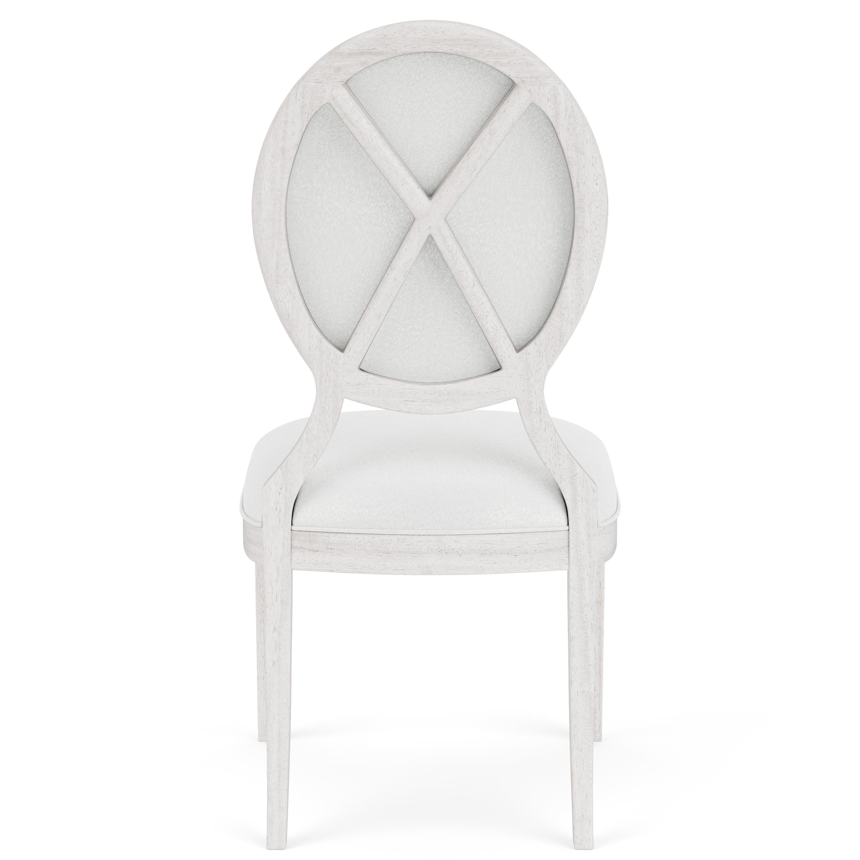 Hepburn - Oval Back Upholstered Side Chair (Set of 2) - White