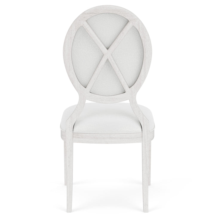 Hepburn - Oval Back Upholstered Side Chair (Set of 2) 2" - White