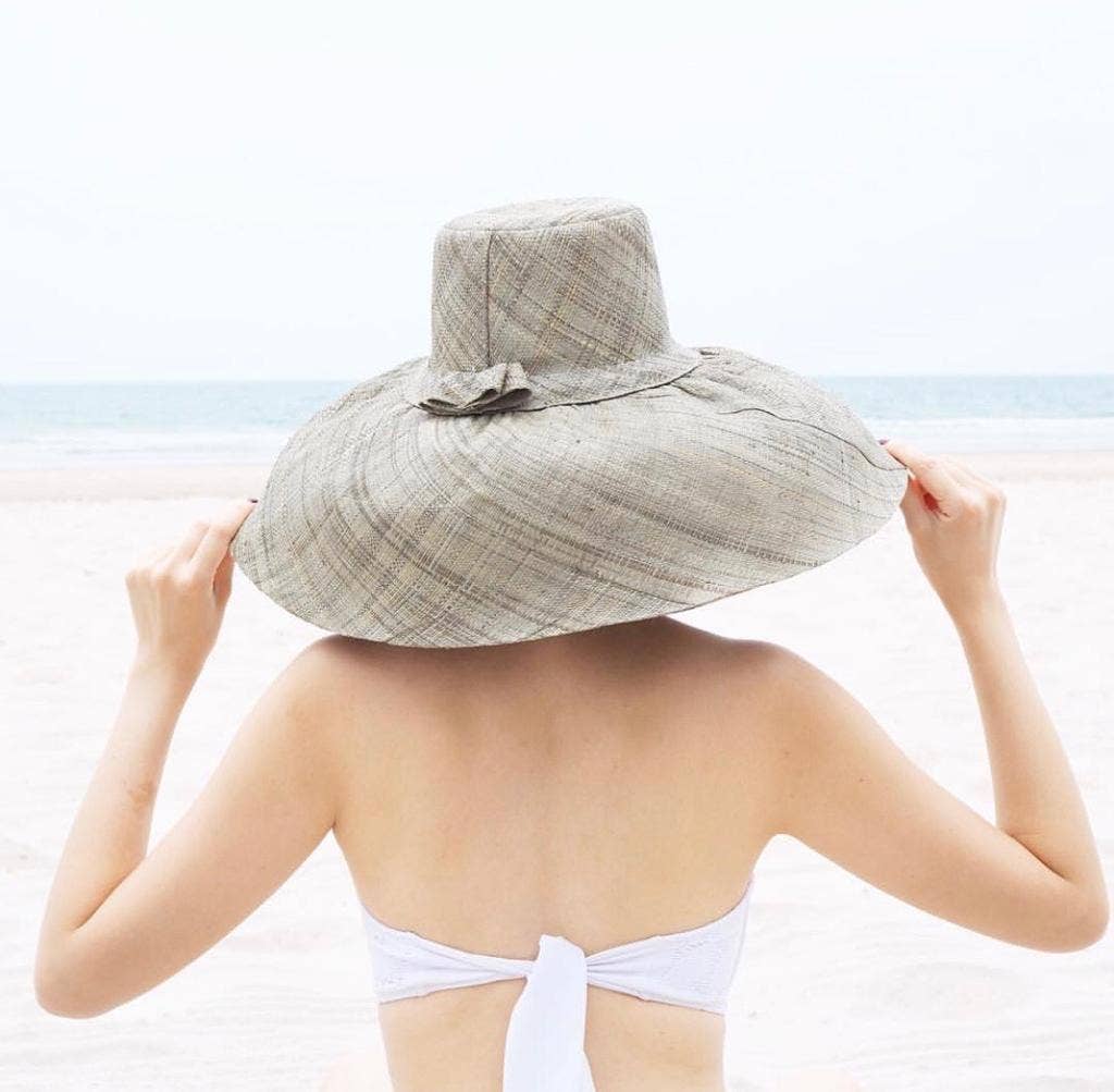 Sun Hats: Solid Color Packable 5" & 7" Brim Raffia Straw: 7"Brim / Turquoise