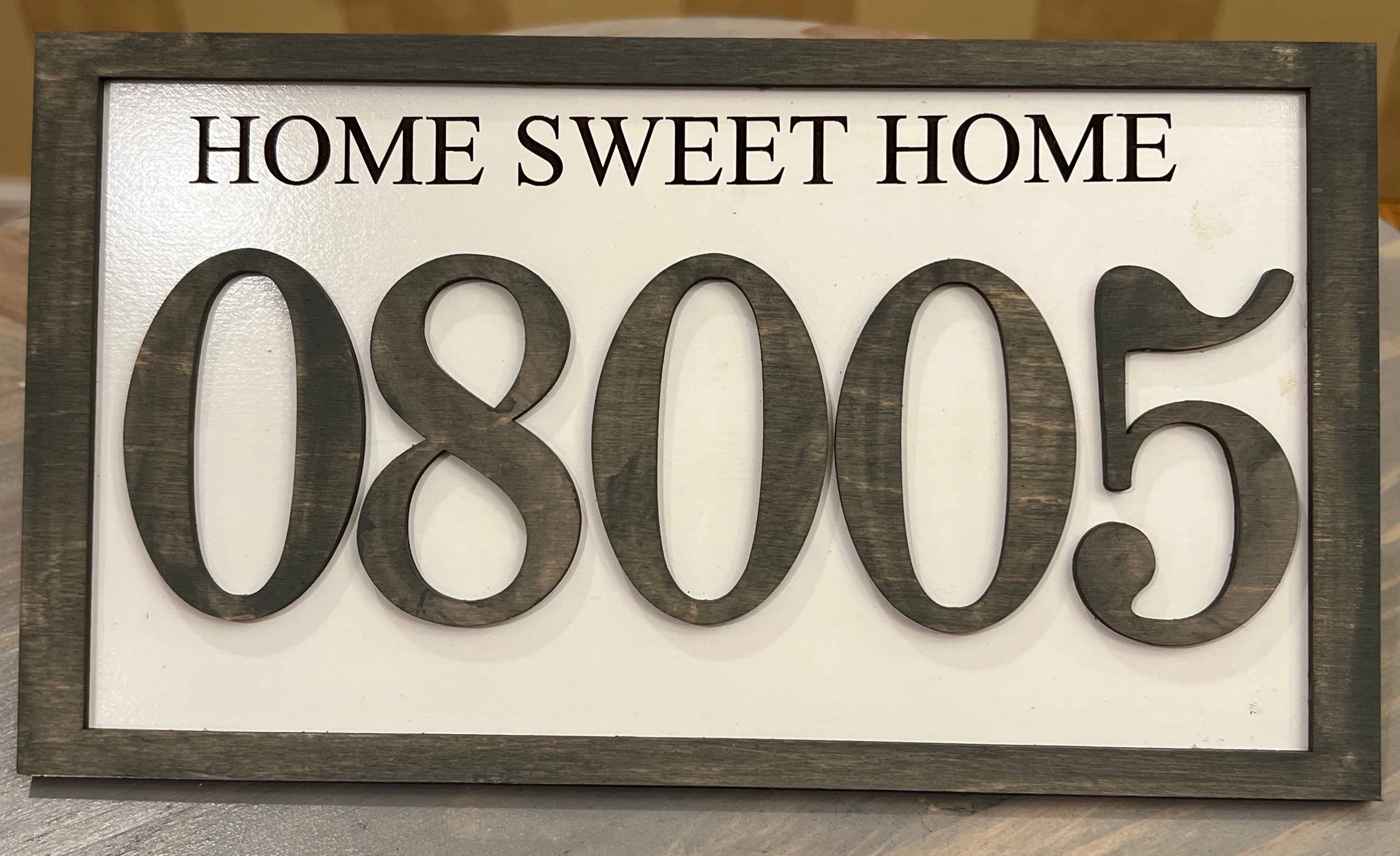 Personalized Zip Code Wood Sign: Gray