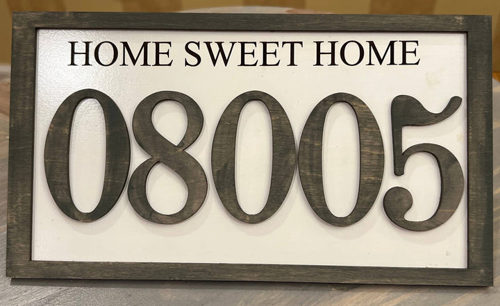 Personalized Zip Code Wood Sign: Gray