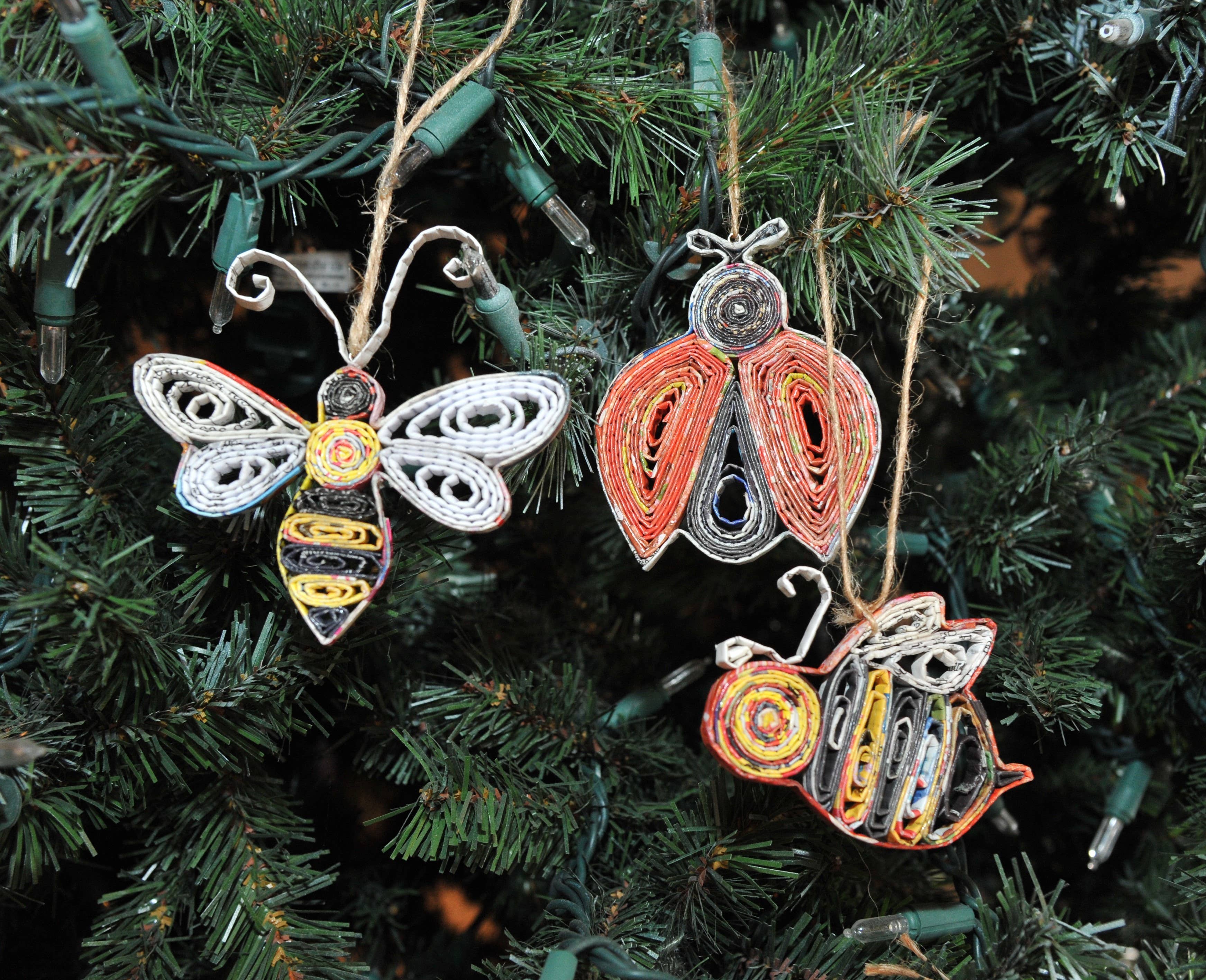 Bumble Bee Ornament - Recycled Paper