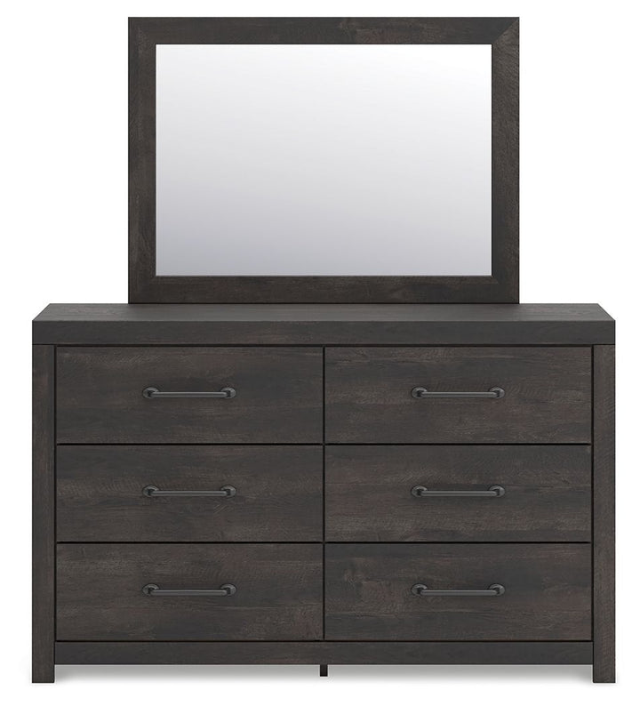 Hollivern - Dark Gray - Dresser And Mirror