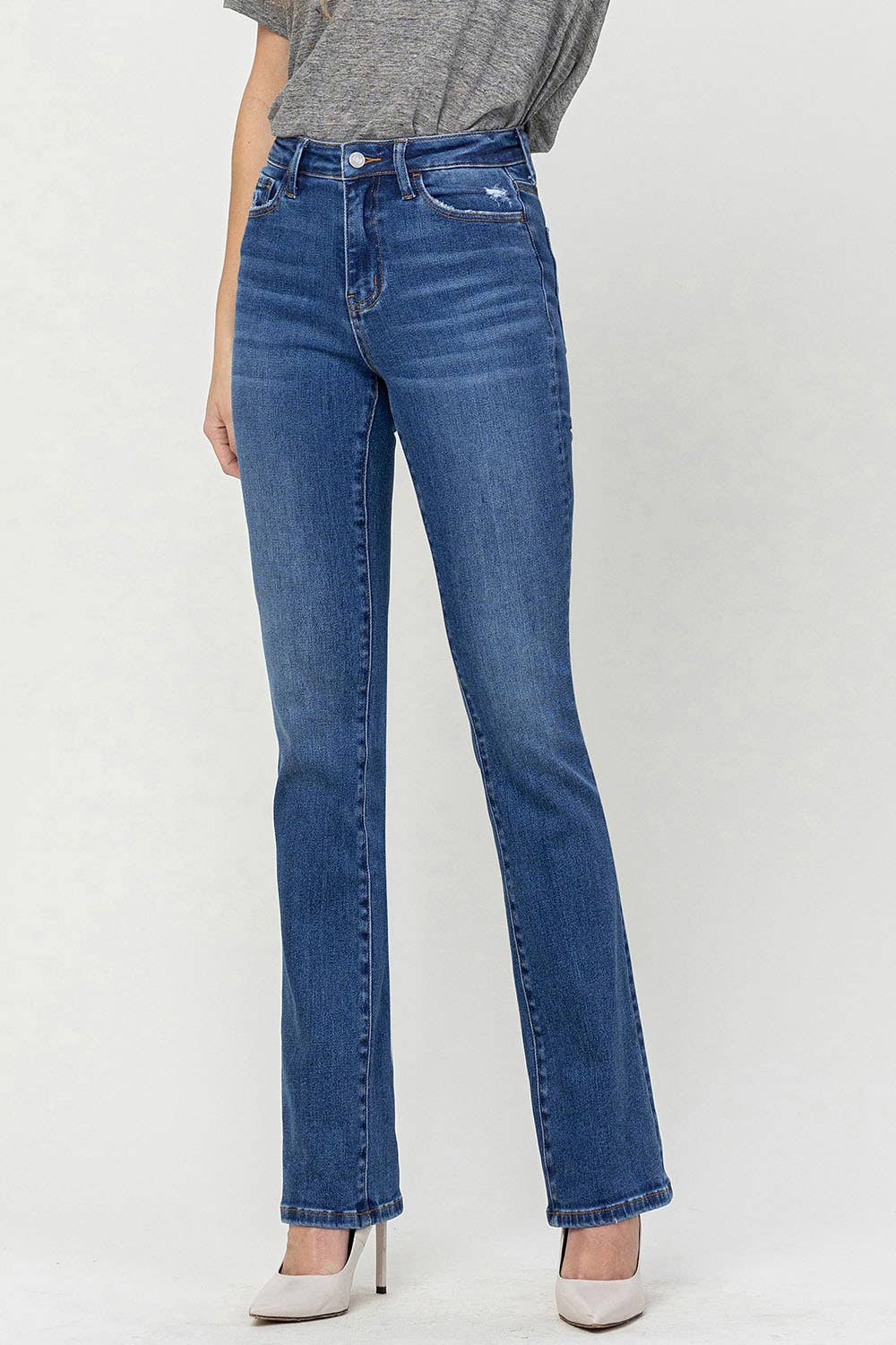 HIGH RISE BOOTCUT JEANS V3205: SHINING / 28