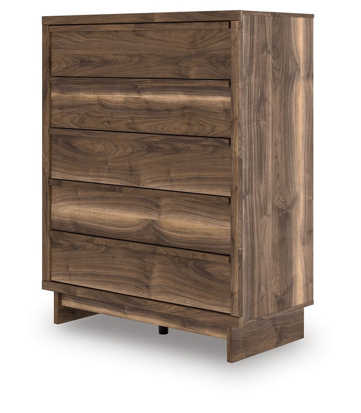 Chirason - Brown - Five Drawer Wide Chest