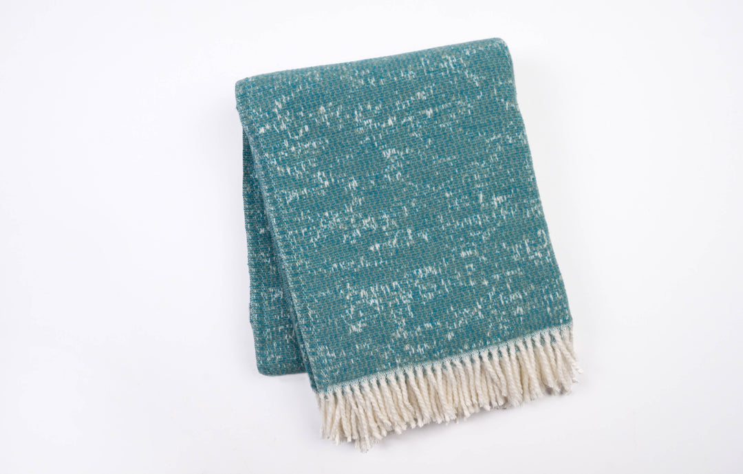 324 - Celestial Plush Throw with Ivory Fringe - 55" x 70": Light Blue