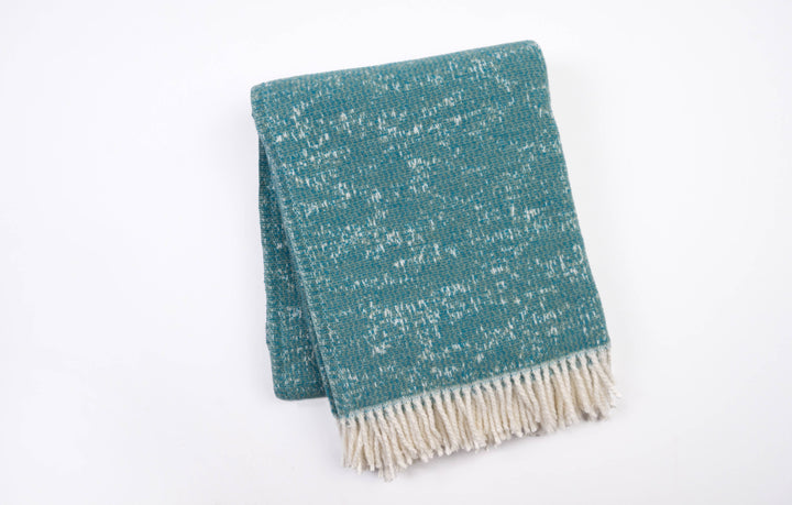 324 - Celestial Plush Throw with Ivory Fringe - 55" x 70": Light Blue