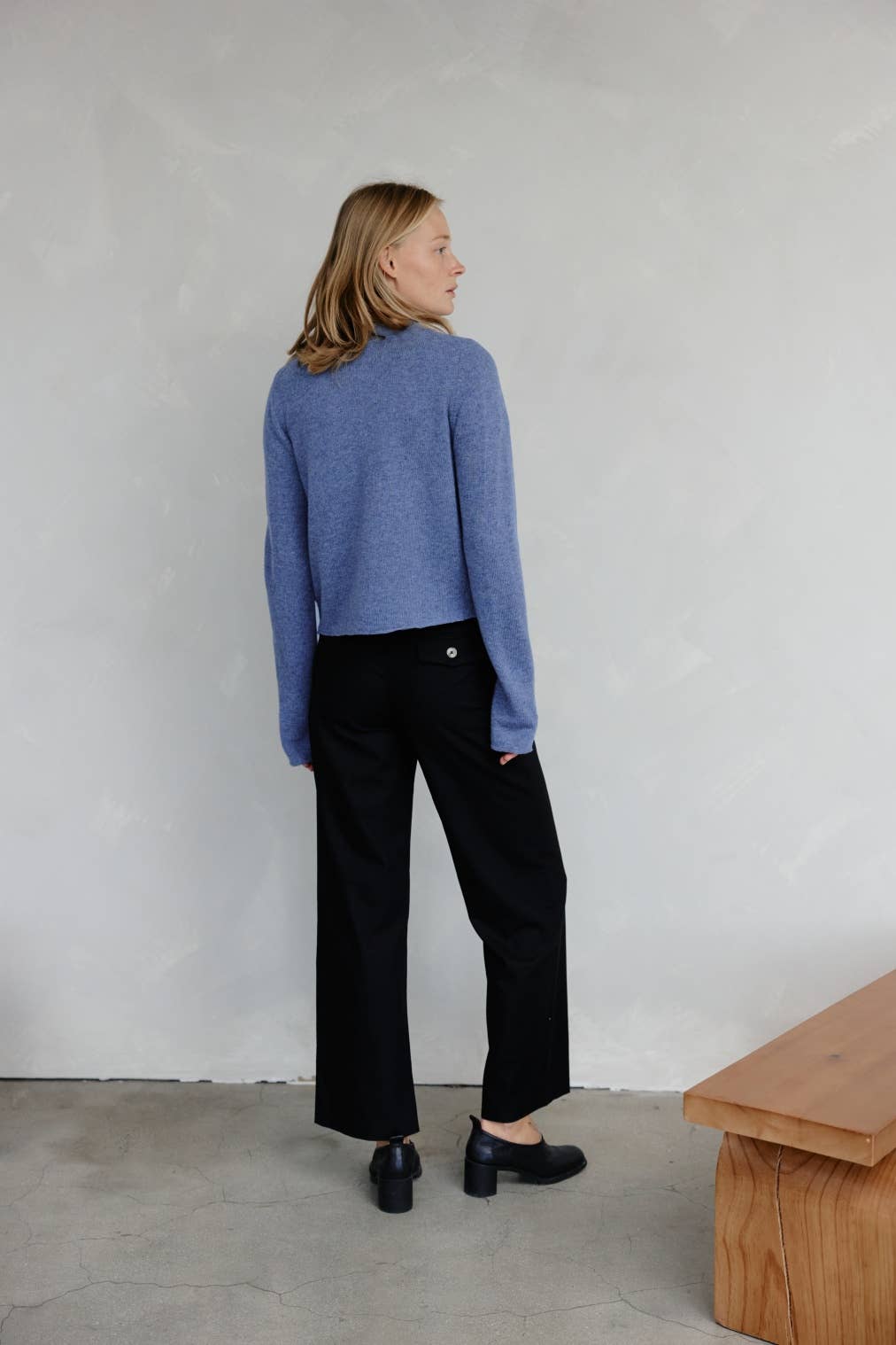The Molly Cardigan | Lightweight Cropped Cardigan: LIGHT BLUE / SMALL