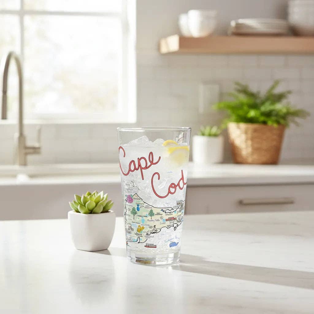 Cape Cod Map Glass