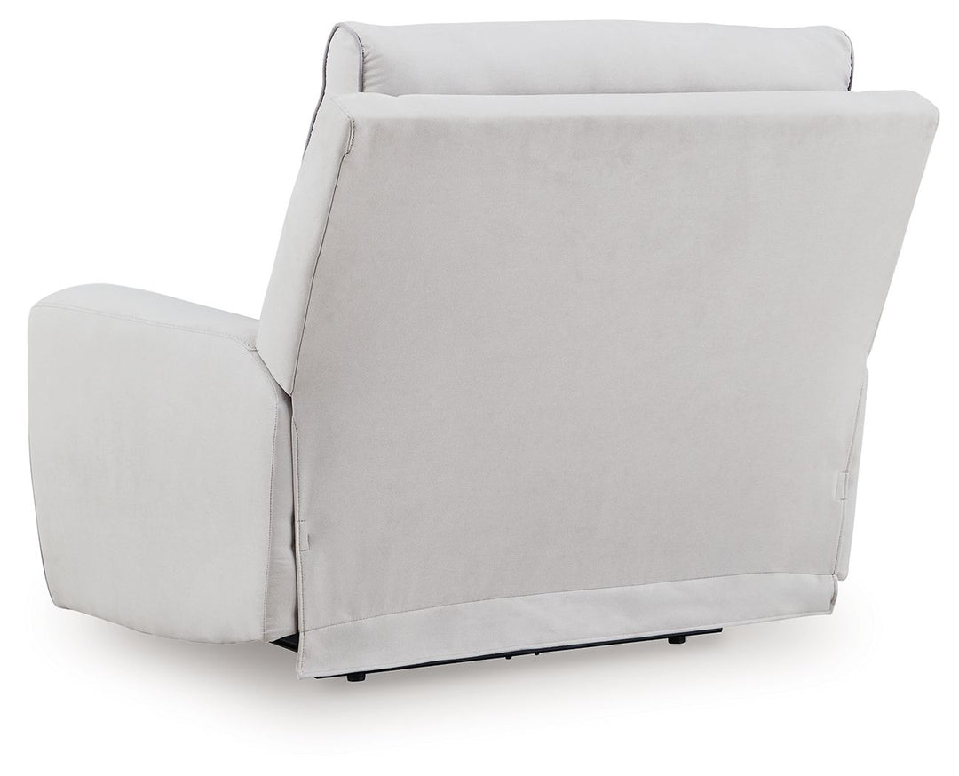 Social Pointe - Pearl / Ash - Power Recliner / Adjustable Headrest