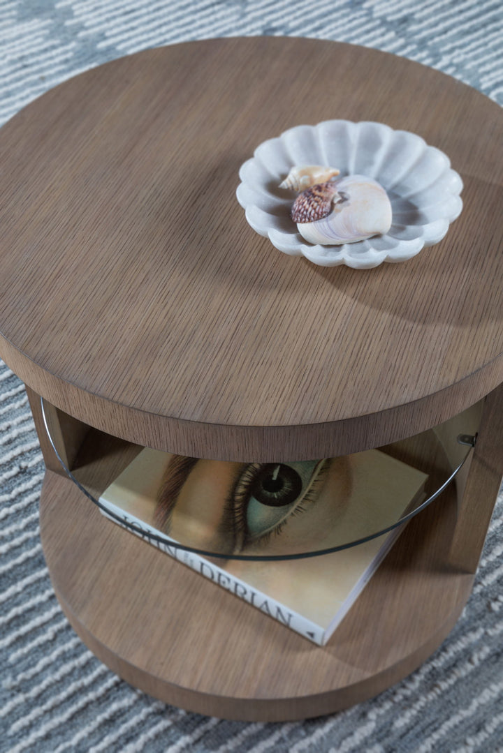 Simpatico - Simpatico Round End Table - Light Brown