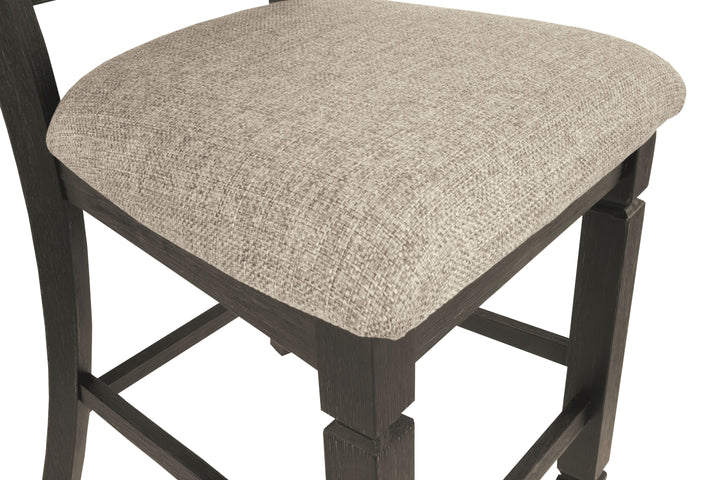 Tyler - Black / Grayish Brown - Upholstered Barstool (Set of 2)